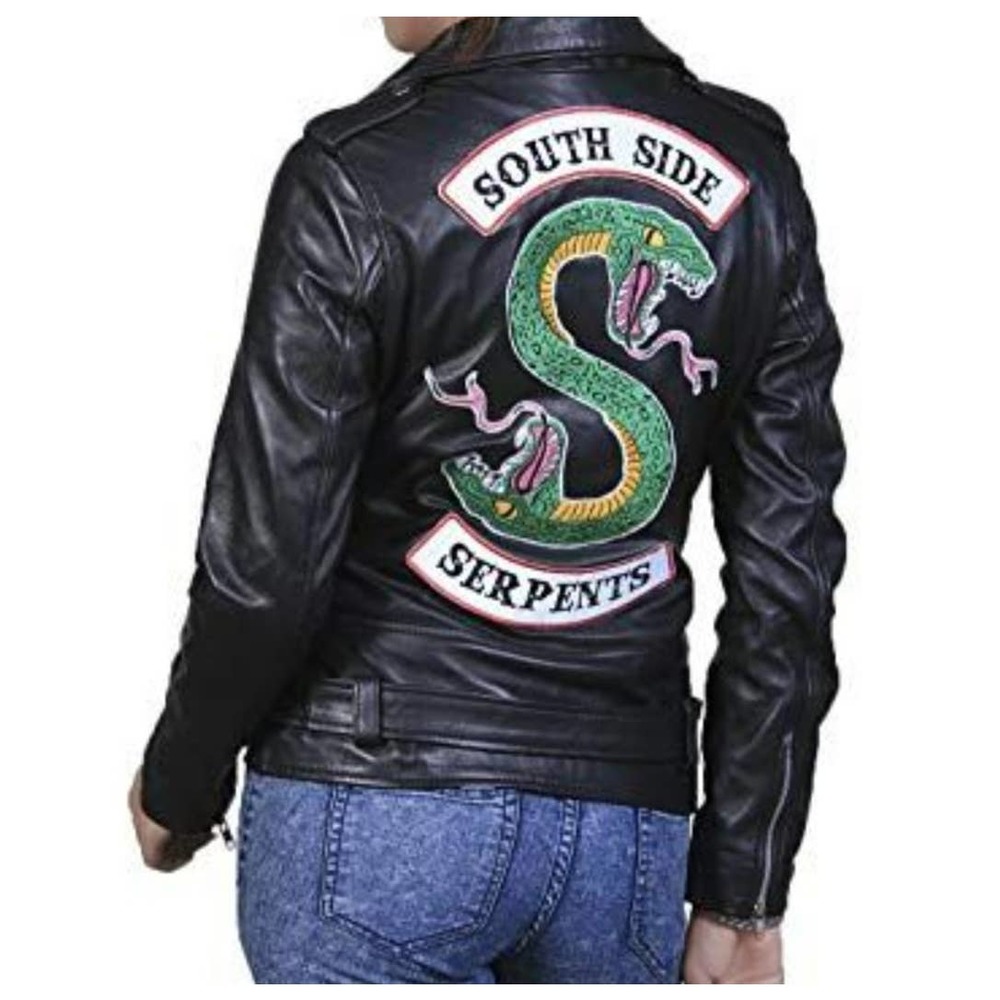 YKK Riverdale Southside Serpents Biker‎ Jackets Women Sz S Black PU Leather